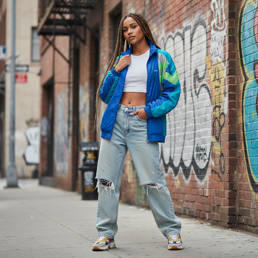 Adidas Originals Track Jacket – Royal Blue, Aqua & Neon 90s
