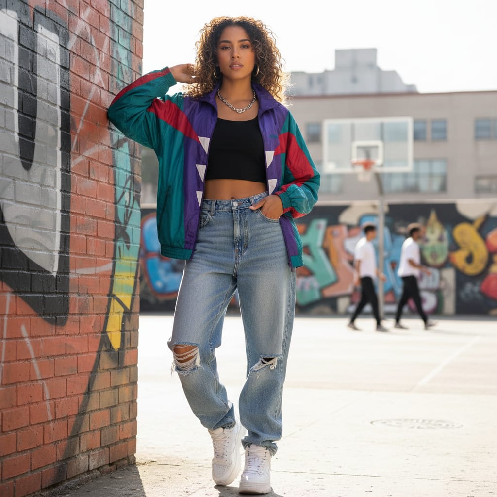 Adidas Originals Track Jacket – Purple, Teal & Red 90s