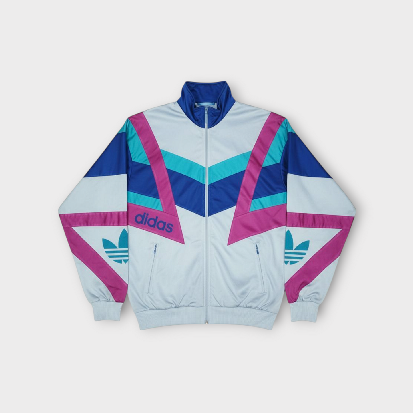 Adidas Originals Track Jacket – Ice Blue & Magenta 90s (XL)