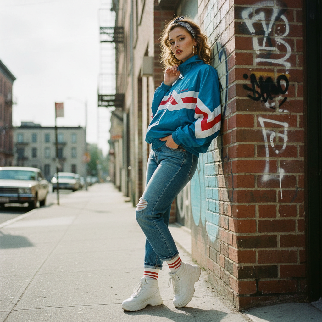 Adidas Originals Vintage Track Jacket – Blue/Red Chevron 90s (XL)