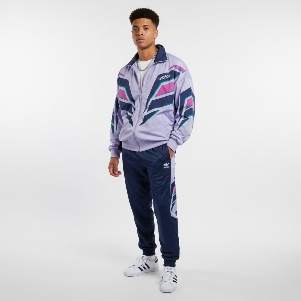 Adidas Vintage Tracksuit 90s “Lavanda Neon” (L)