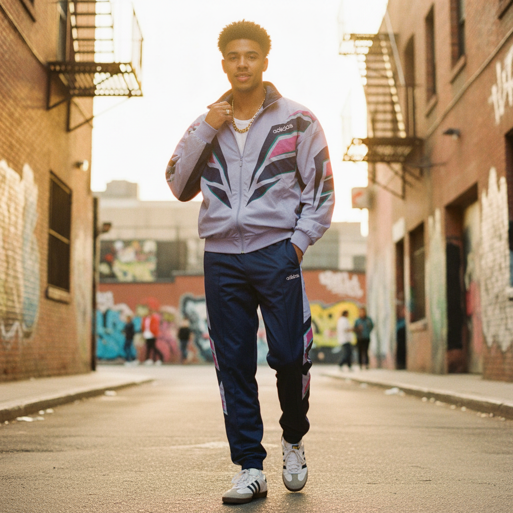 Adidas Vintage Tracksuit 90s “Lavanda Neon” (L)