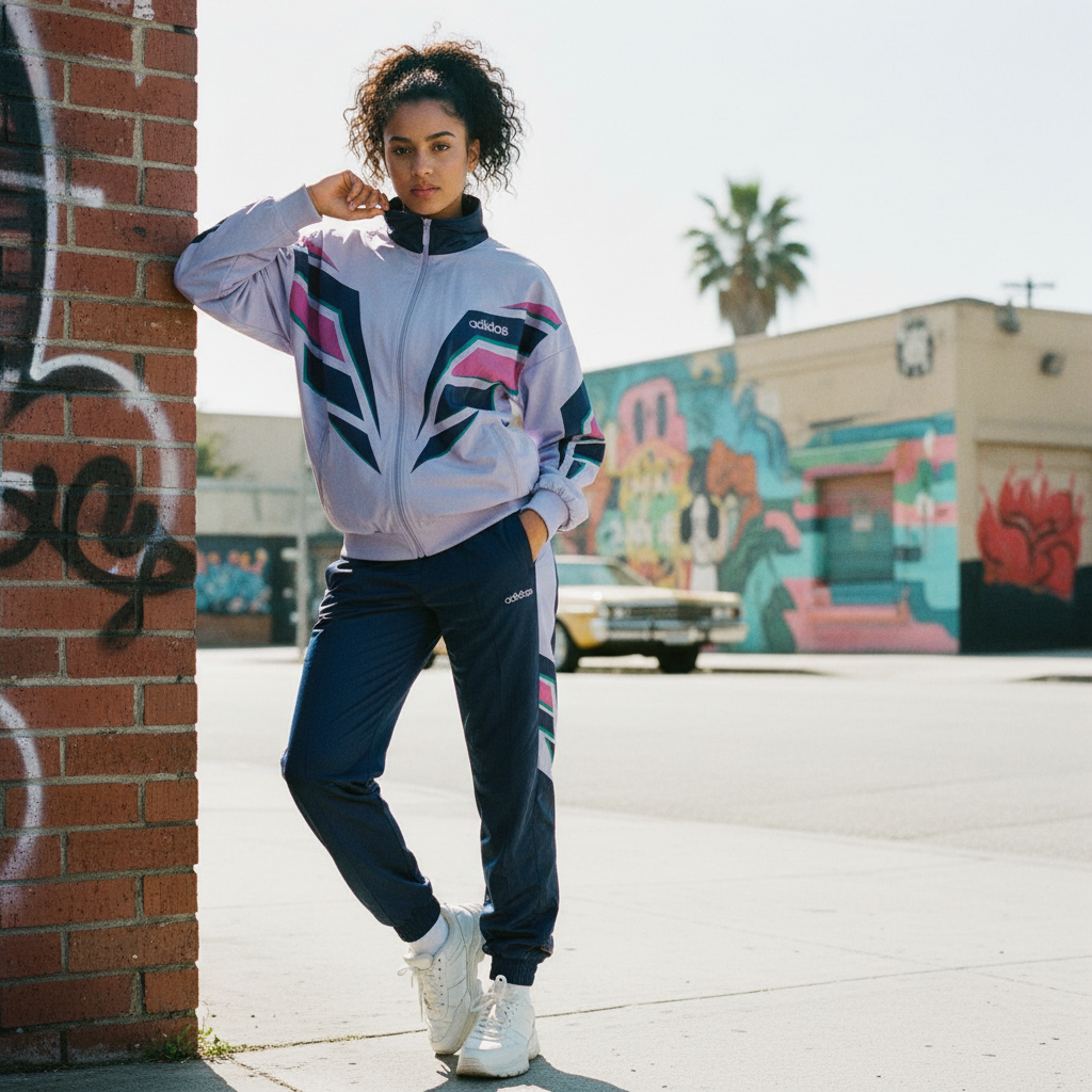 Adidas Vintage Tracksuit 90s “Lavanda Neon” (L)