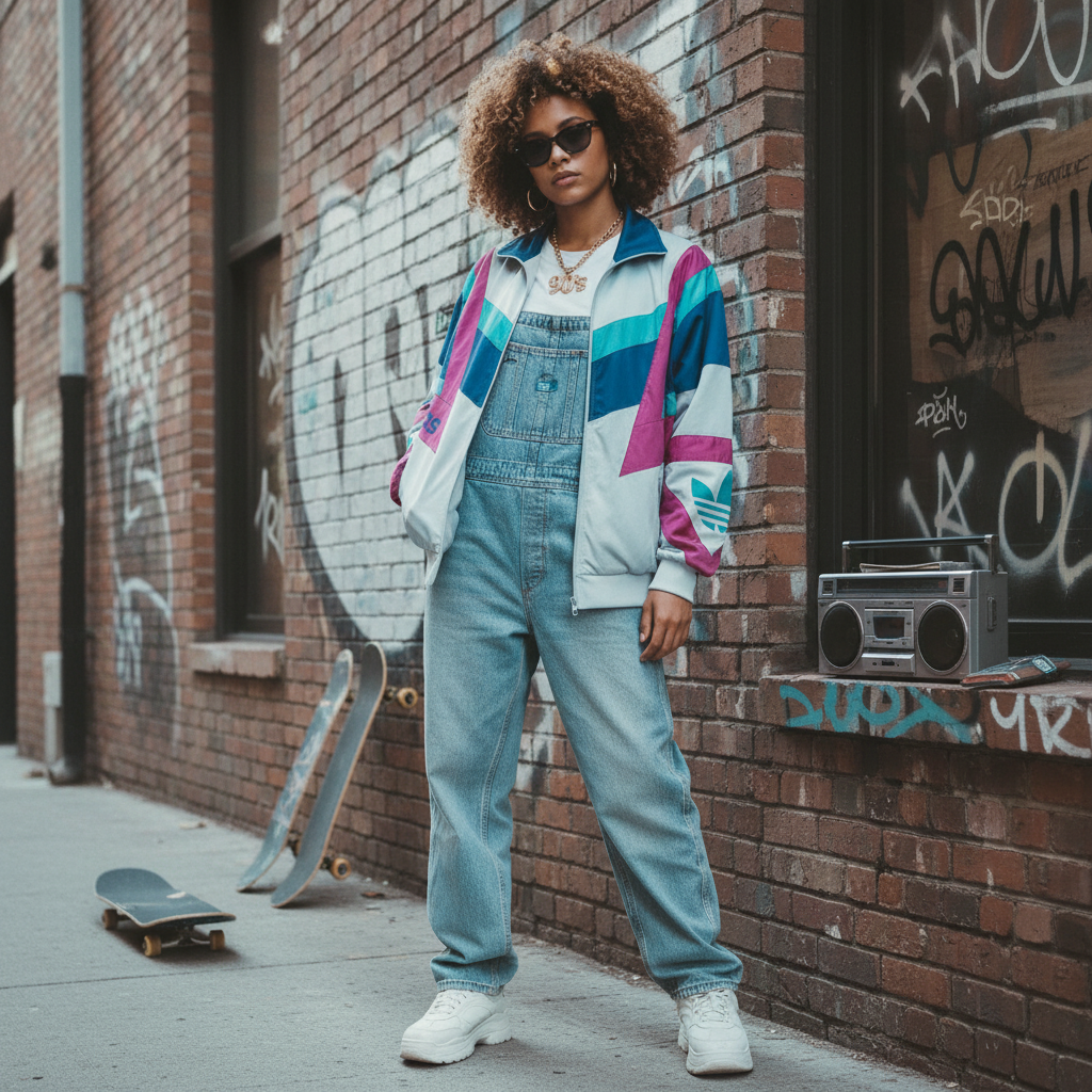 Adidas Originals Track Jacket – Ice Blue & Magenta 90s (XL)