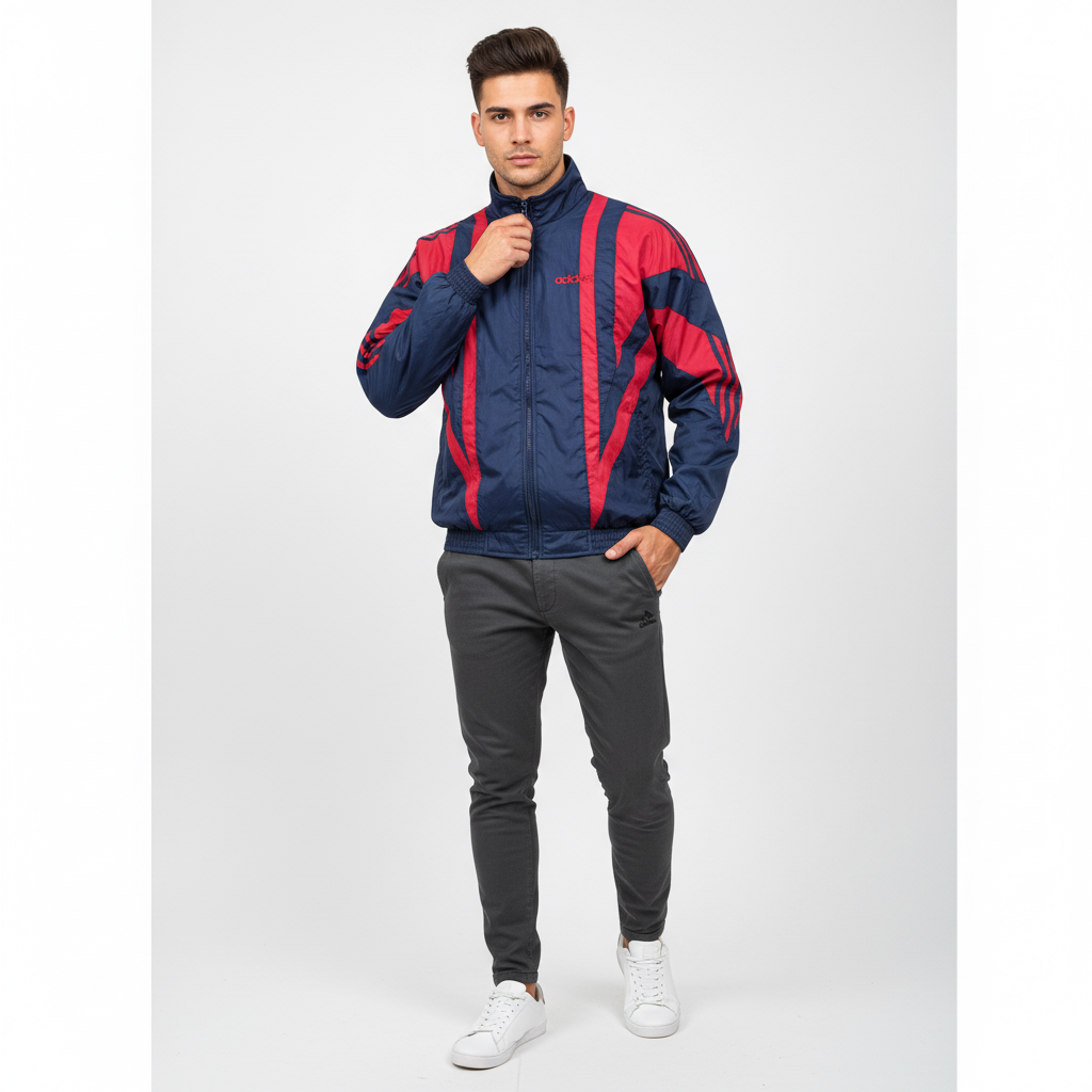 Adidas Originals Track Jacket – Navy & Red 90s