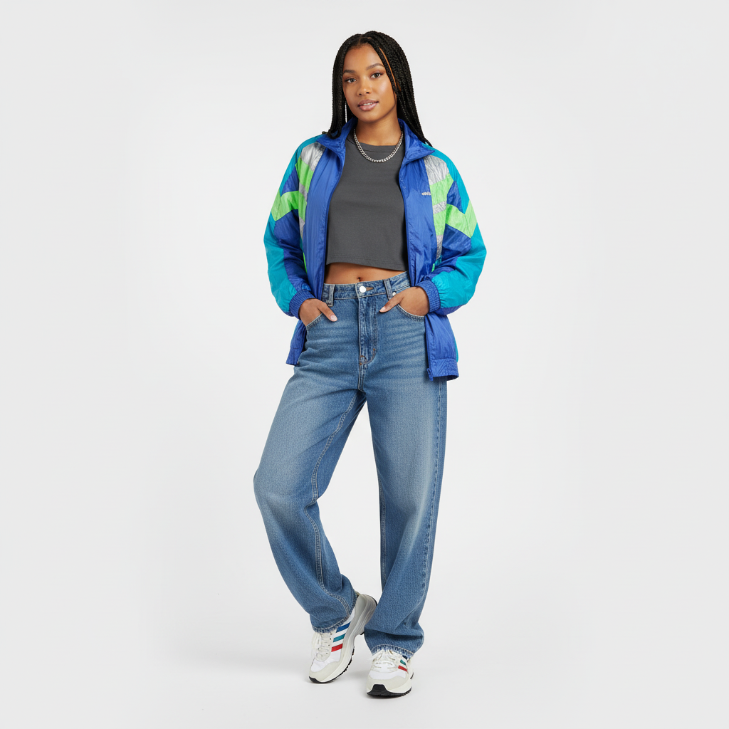 Adidas Originals Track Jacket – Royal Blue, Aqua & Neon 90s