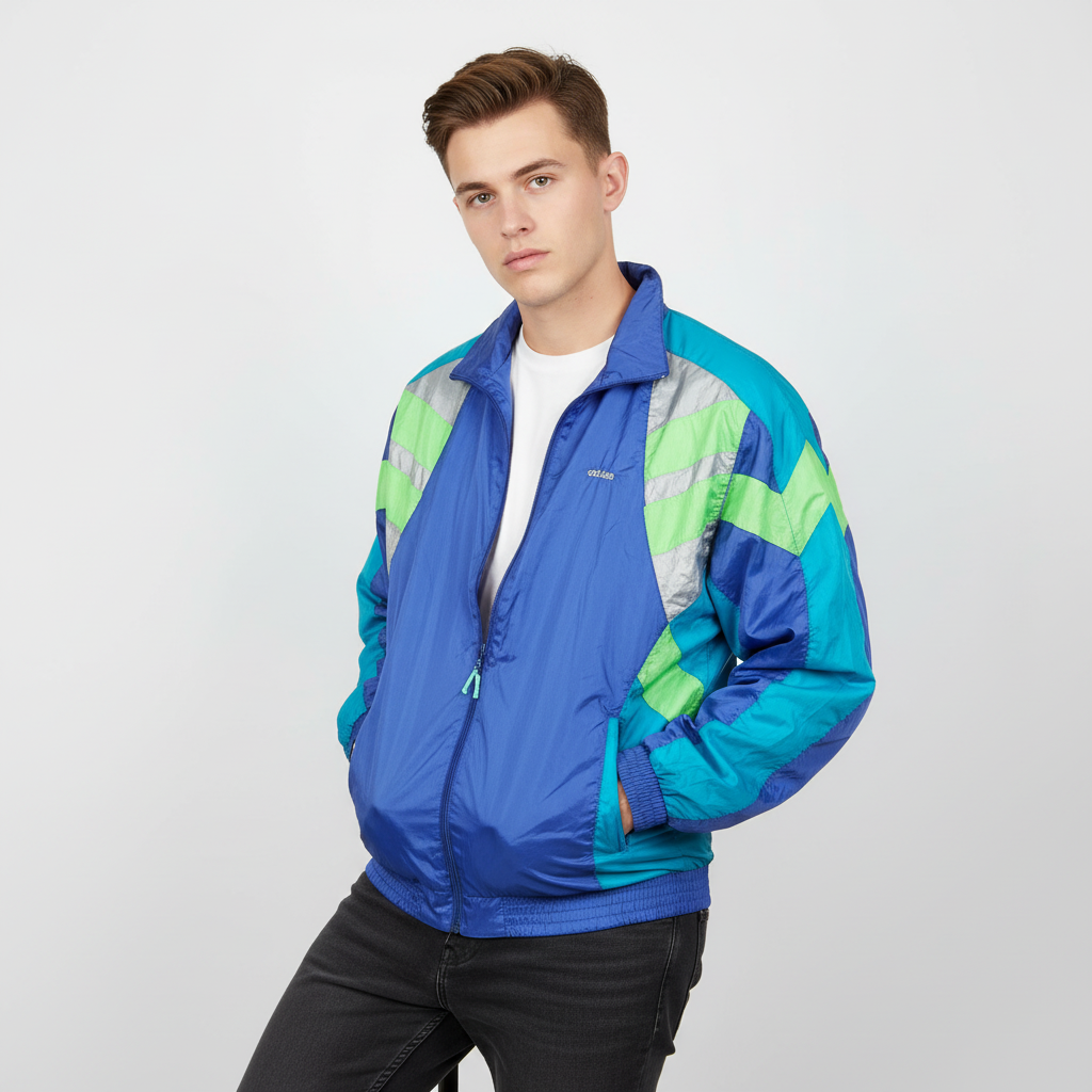 Adidas Originals Track Jacket – Royal Blue, Aqua & Neon 90s