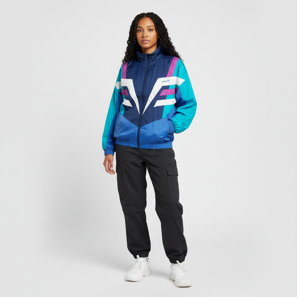 Adidas Originals Track Jacket – Navy Aqua Magenta 80s/90s