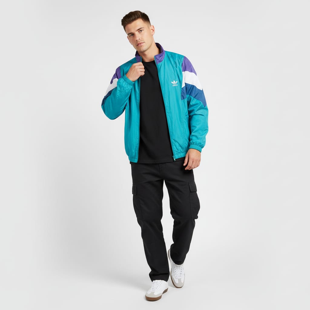 Adidas Originals Track Jacket – Teal, Navy & Purple 90s