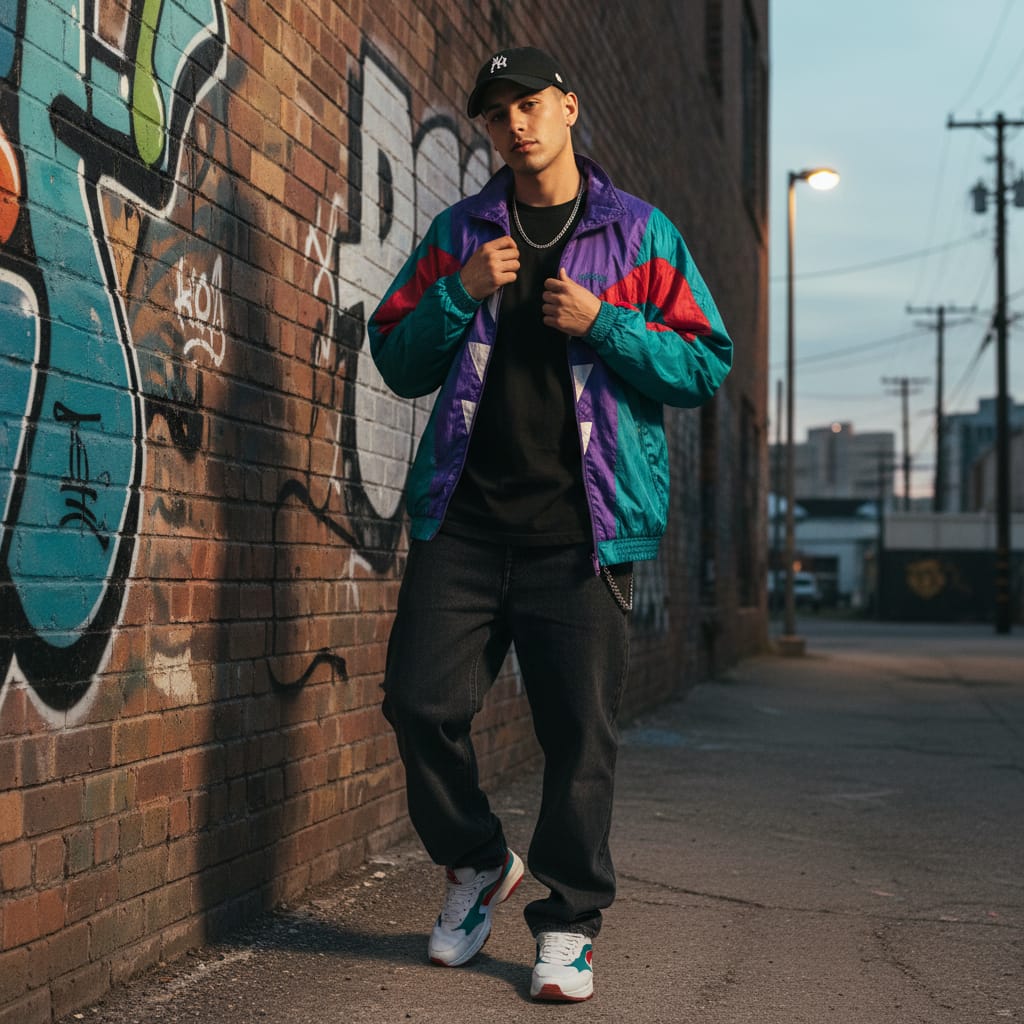 Adidas Originals Track Jacket – Purple, Teal & Red 90s