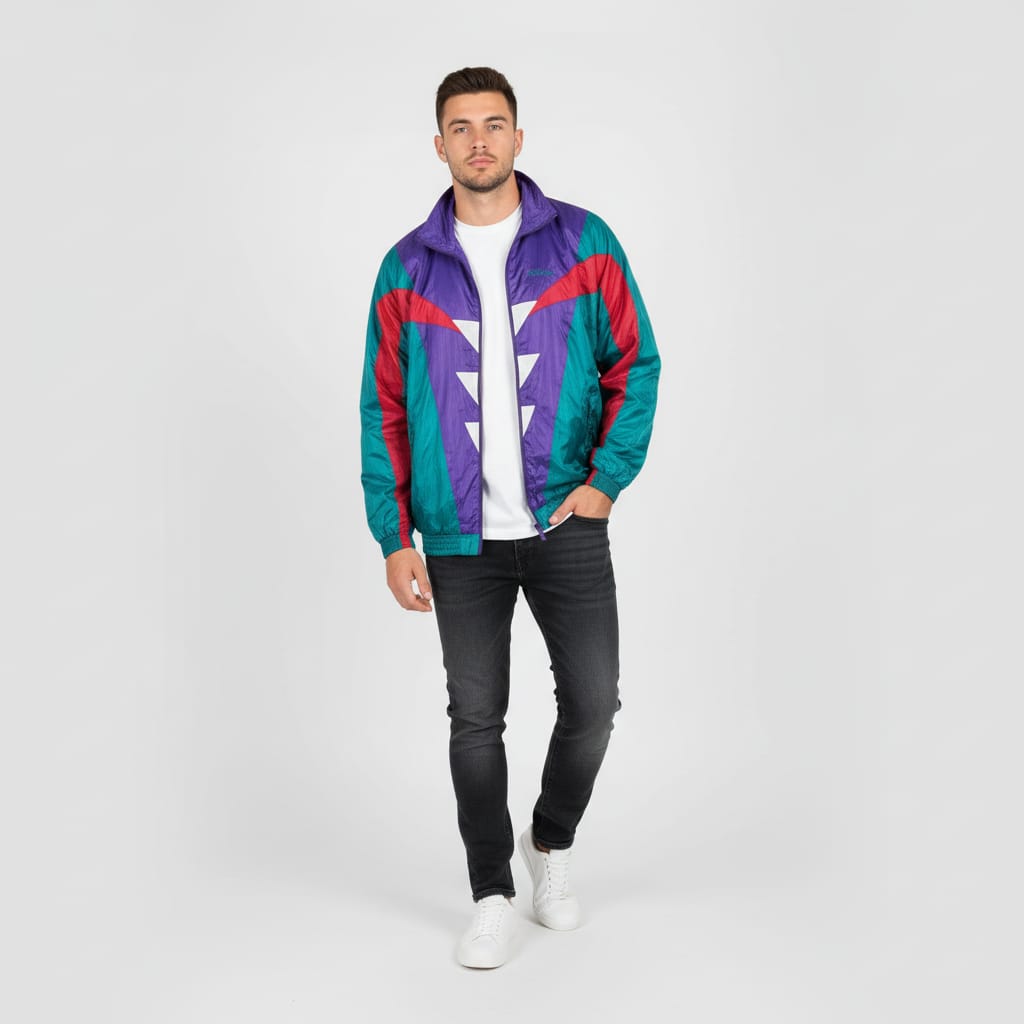 Adidas Originals Track Jacket – Purple, Teal & Red 90s