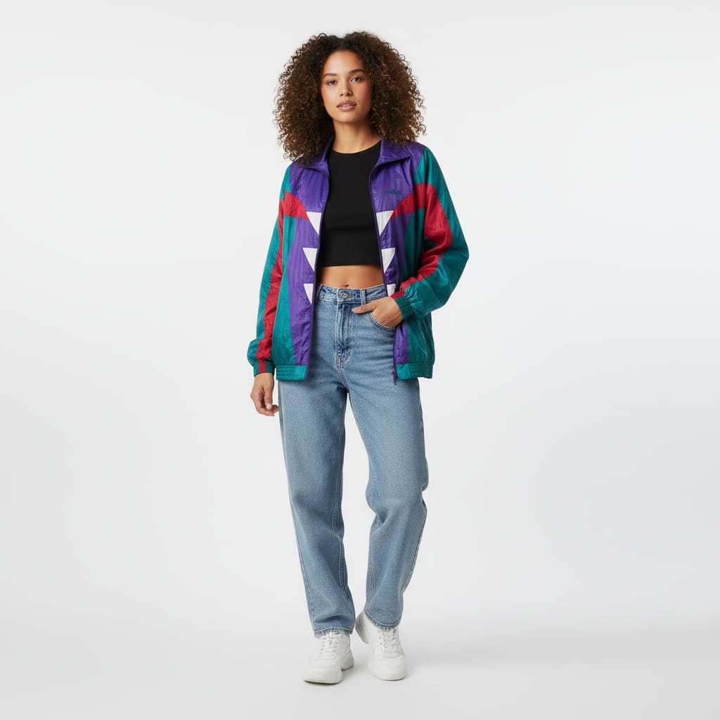Adidas Originals Track Jacket – Purple, Teal & Red 90s