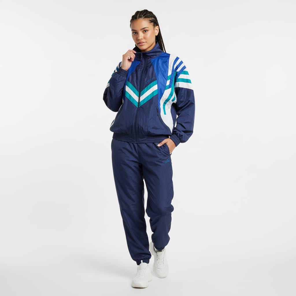 Adidas Originals Track Jacket – Navy, Teal & White 90s