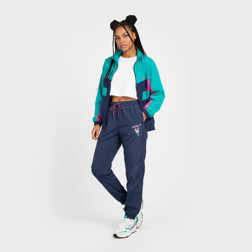 Adidas Originals Tracksuit – Teal, Navy & Pink “FAM” Logo 80s/90s