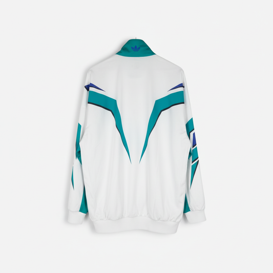 Adidas Originals Track Jacket – White, Teal & Blue 90s