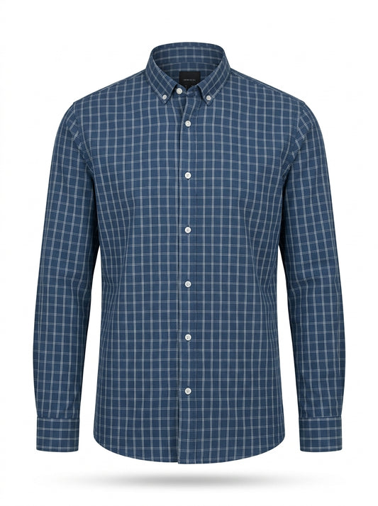 Camisa Lefties Man Cuadros Slim Fit - Frontal Estudio Fondo Blanco