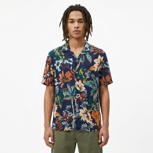 Camisa Tropical Zara - Modelo Hombre Plano Medio